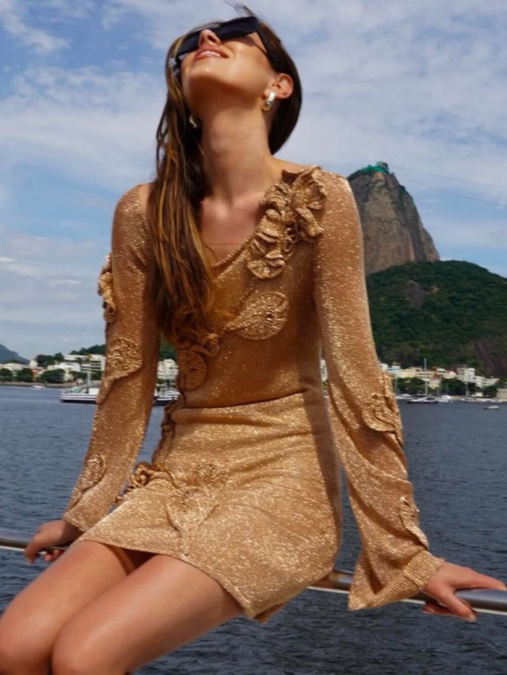 Cult Gaia  knitted bowie mini dress Size XS New